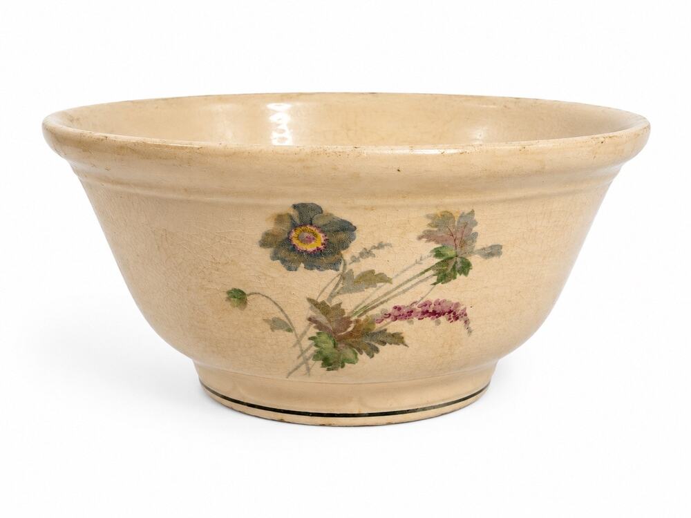 Vintage Crooksville Pantry Bak-In Ware Floral Mixing Bowl 10 Inch Ceramic USA